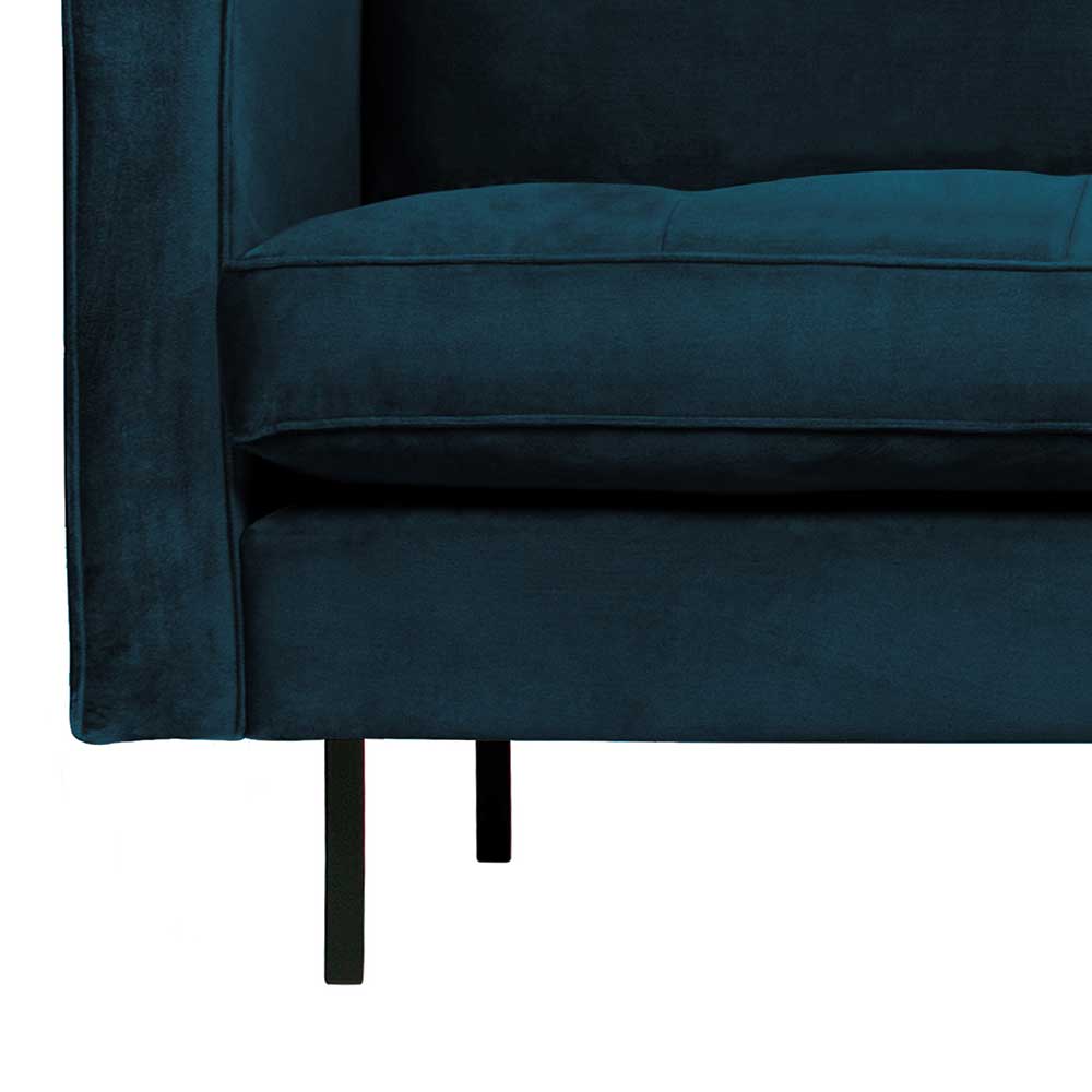 Wohnzimmersofa in Blau Samtstoff - Cumagon