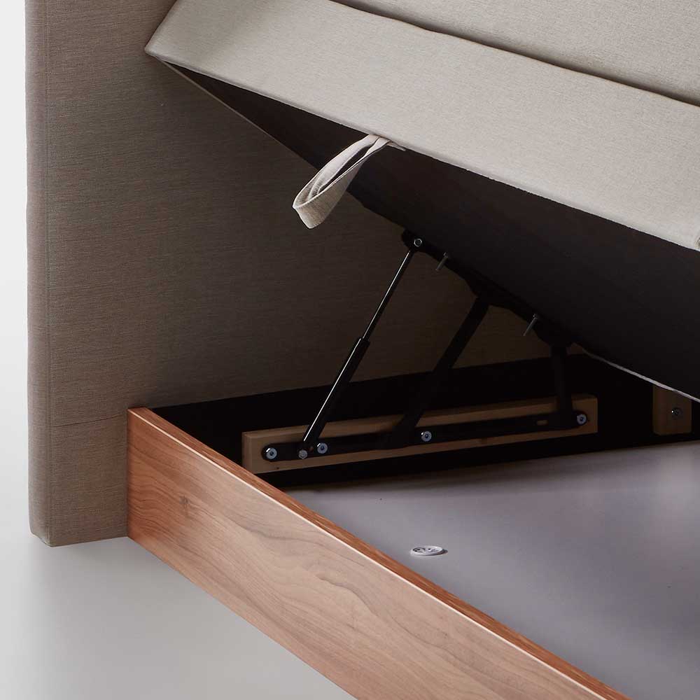 Komplettbett mit Bettkasten in Creme - Flippo
