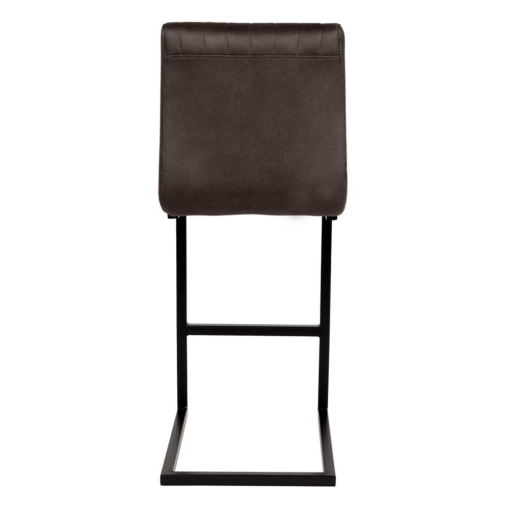 Barhocker mit Rückenlehne in Anthrazit - Katrona (2er Set)
