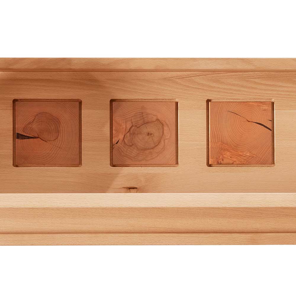 Designer Wohnwand aus massiver Kernbuche - Sarosca (vierteilig)