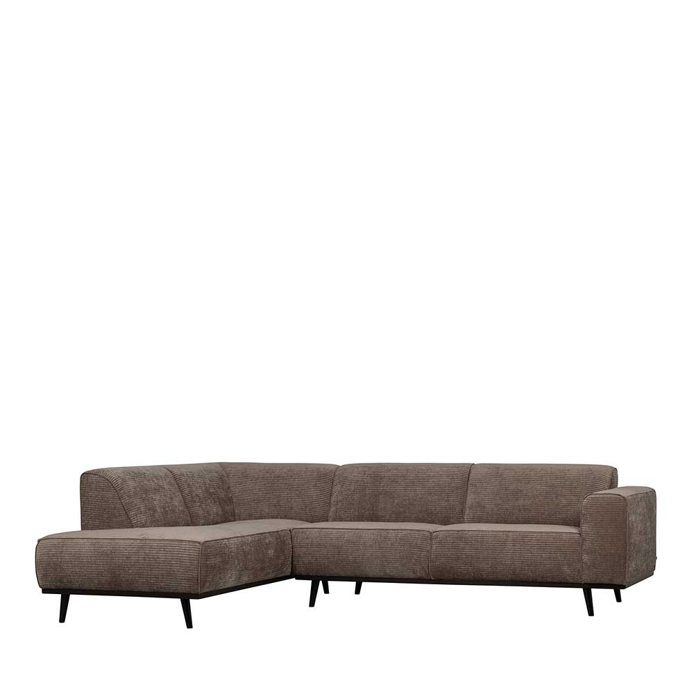 Federkern Polsterecke in Taupe Strukturstoff - Wishes