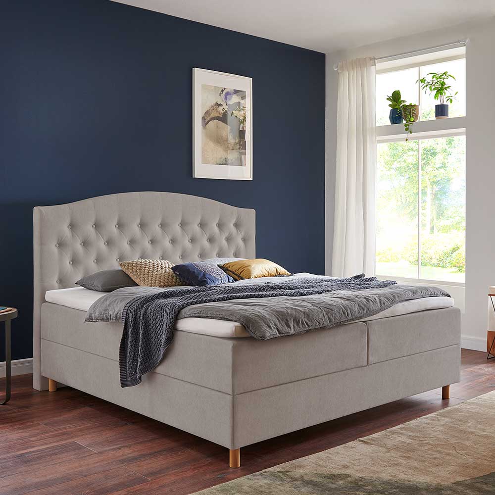 H3 Komplettbett mit Bettkasten in Hellbraun - Furcia