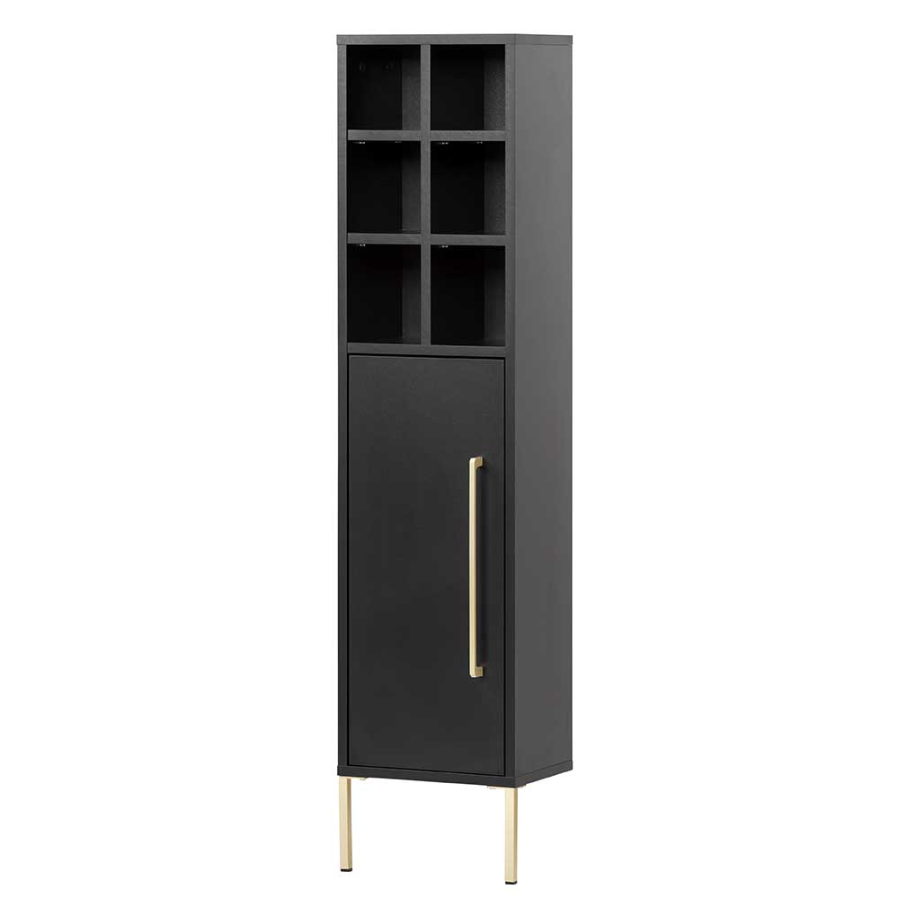 Badeinrichtung in Schwarz & Gold - Vulcanisa (fünfteilig)