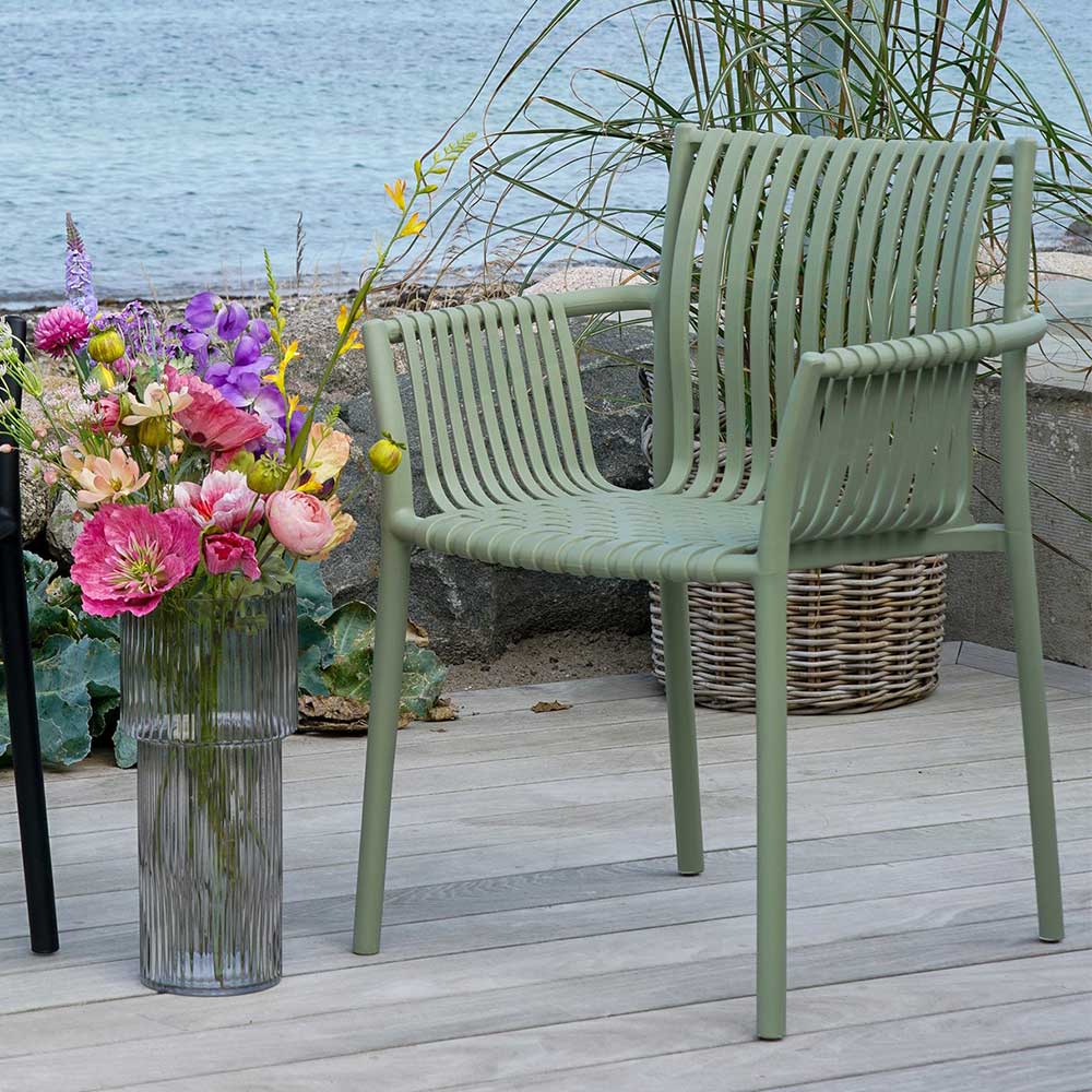 Gartenstühle aus Polypropylen in Graugrün - Ahin (4er Set)