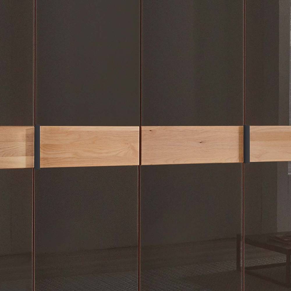 6-türiger Schrank mit Glas Dunkelbraun - Hung