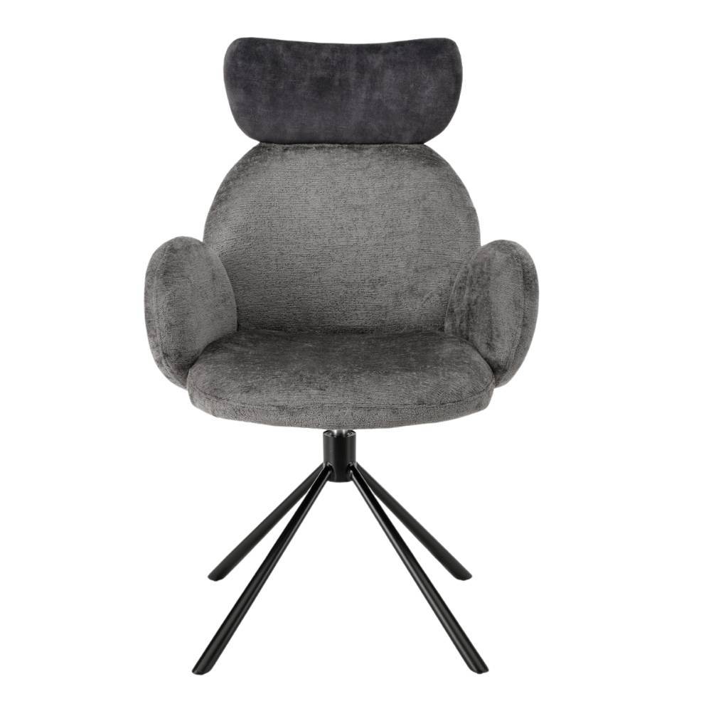 Drehbarer Tischsessel in Grau - Adejano (2er Set)