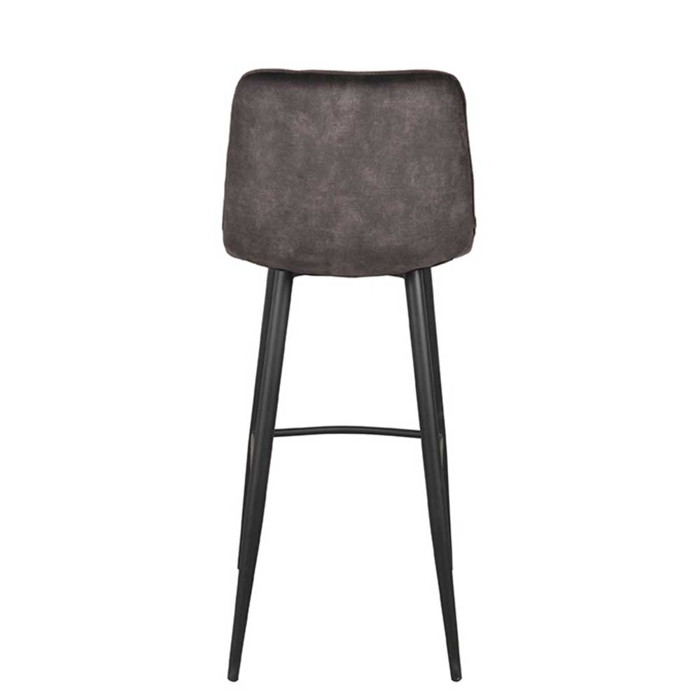 Velours Barstuhl Duo in Anthrazit - Caroli (2er Set)