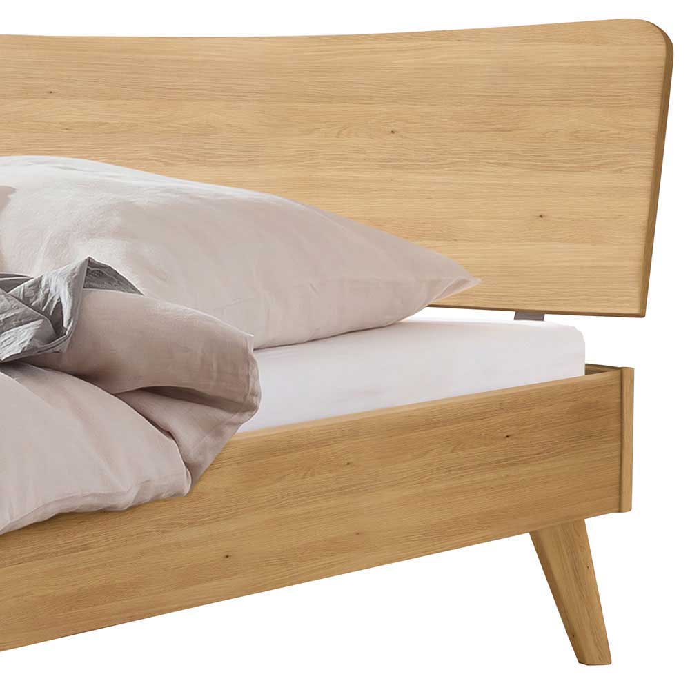 Elegantes Doppelbett aus heller Eiche massiv - Ammie