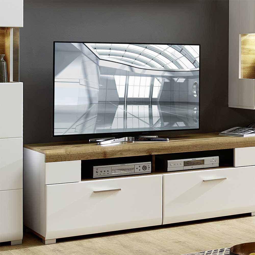 Wohnzimmer Schrankwand Lisepio mit Beleuchtung (fünfteilig)