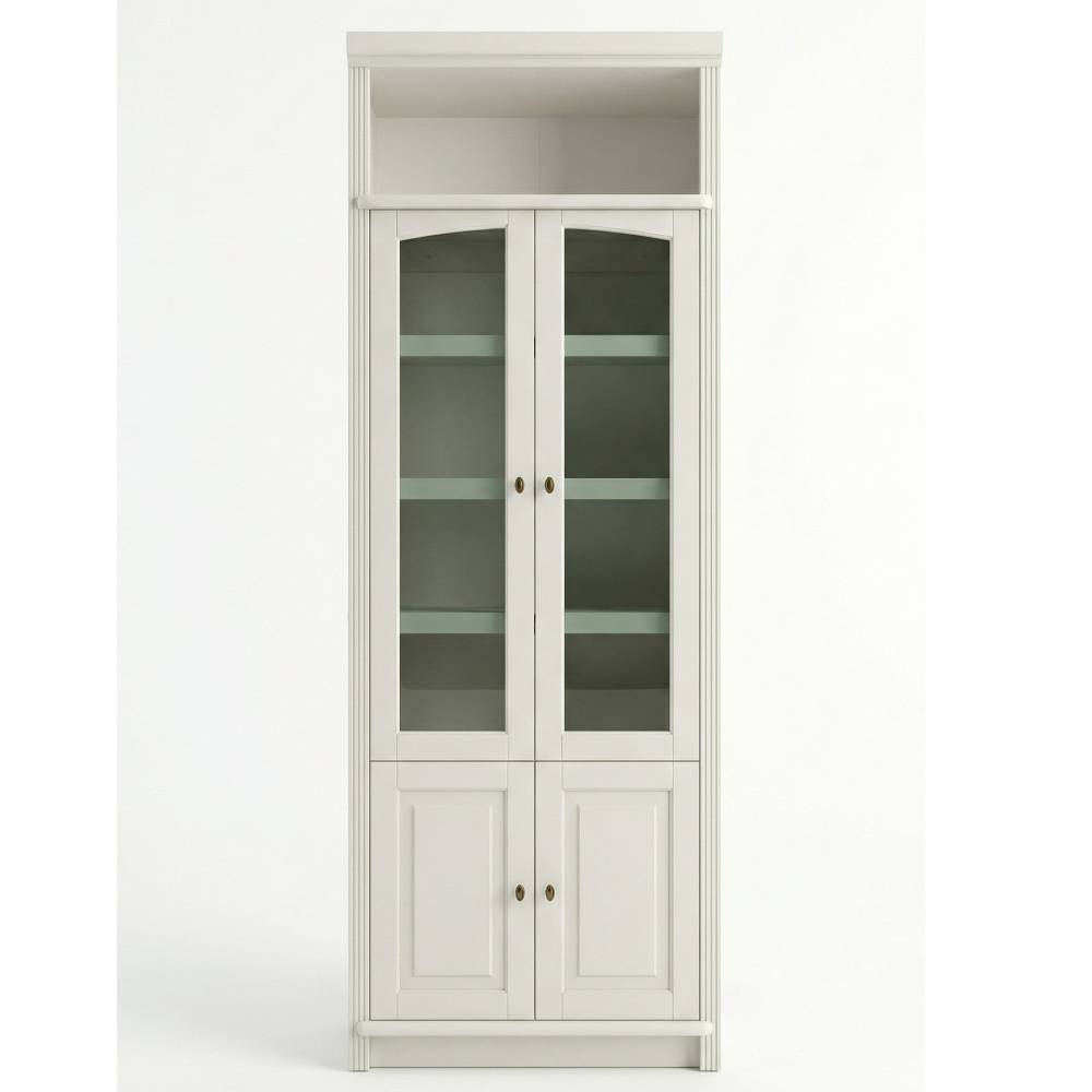 Bücherschrank-Vitrine in Cremeweiß - Timos