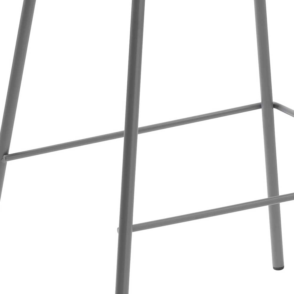 Barhocker mit Lehne in Grau - Marcala (2er Set)