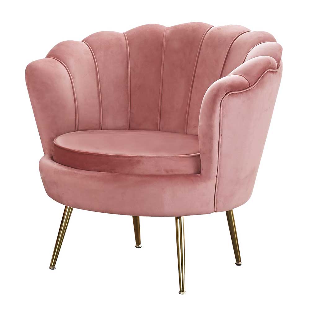 Muschel Loungesessel in Rosa & Gold - Intiatos