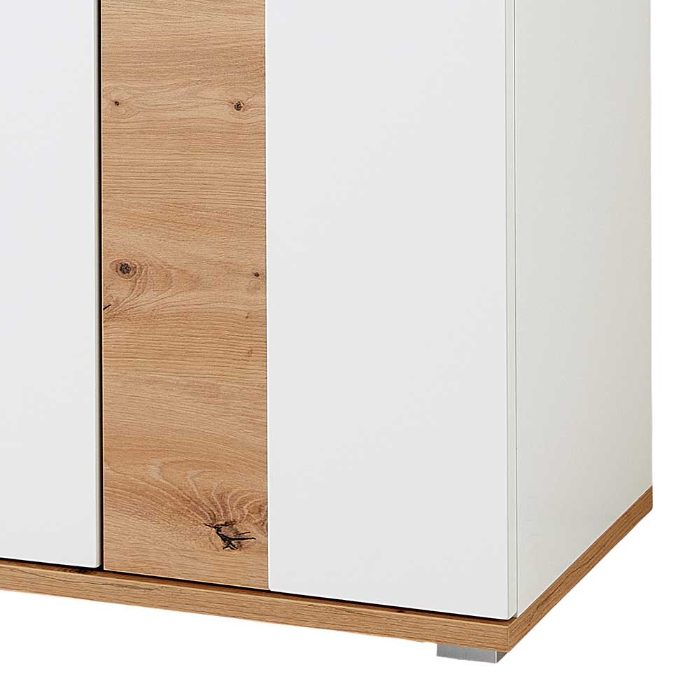 Dielenschrank in Weiß & Wildeiche - 2-türig - Symbrosia