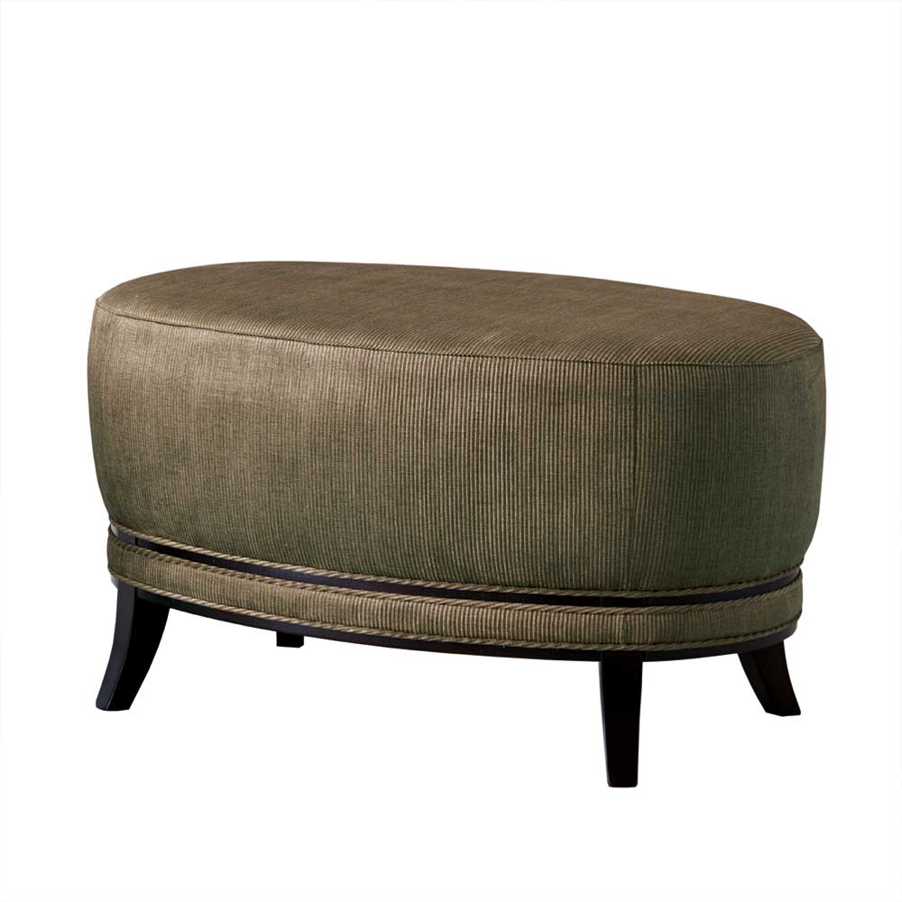 Ovaler Polsterhocker in Taupe Cord - Trevora
