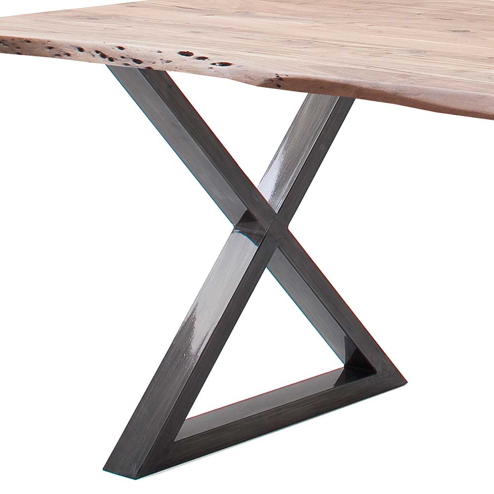 Loft-Design-Küchentisch mit Naturkanten - Zinova