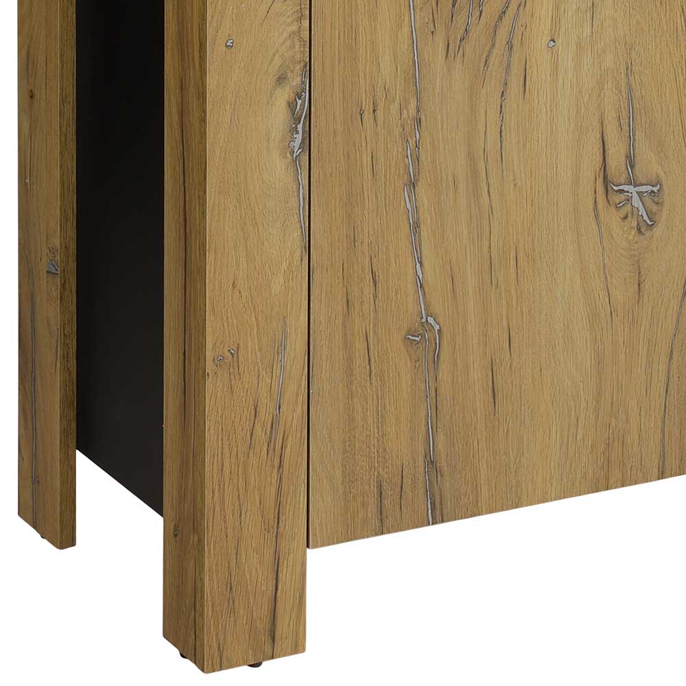 60x190x38 Vitrinenschrank in Zinneiche NB - Traudarian