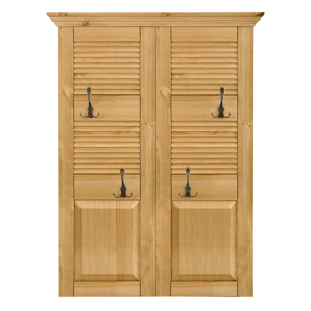 Country Style Wandgarderobe Paneel aus Kiefer - Zavieca