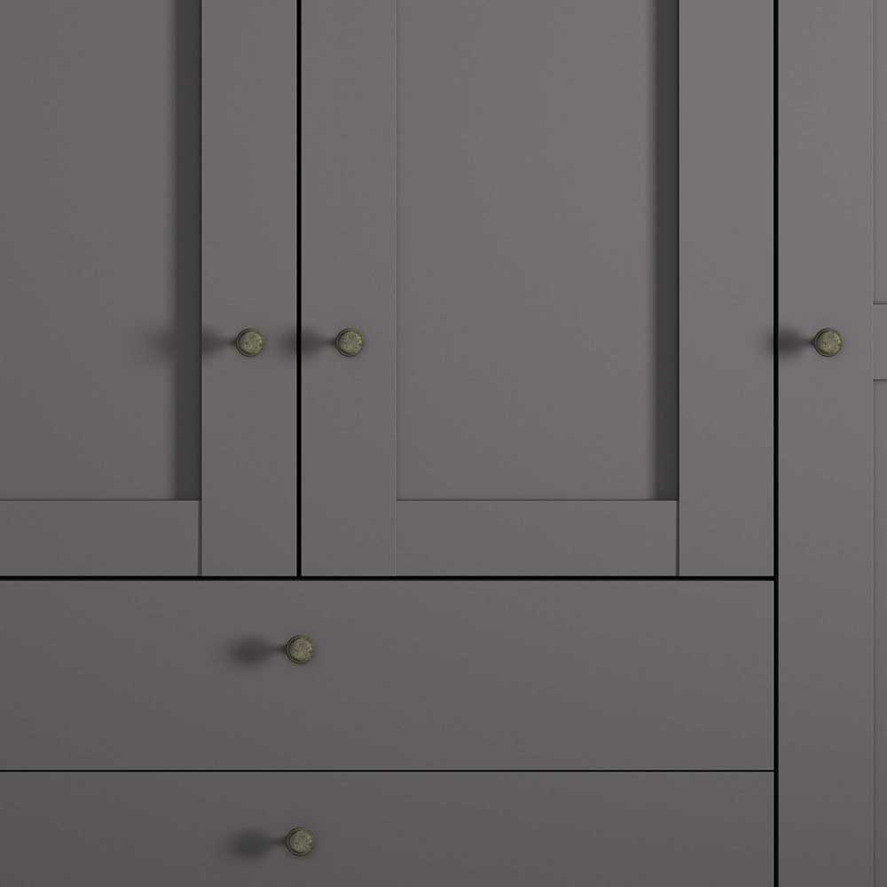 Kleiderschrank in Dunkelgrau 4-türig - Mataram