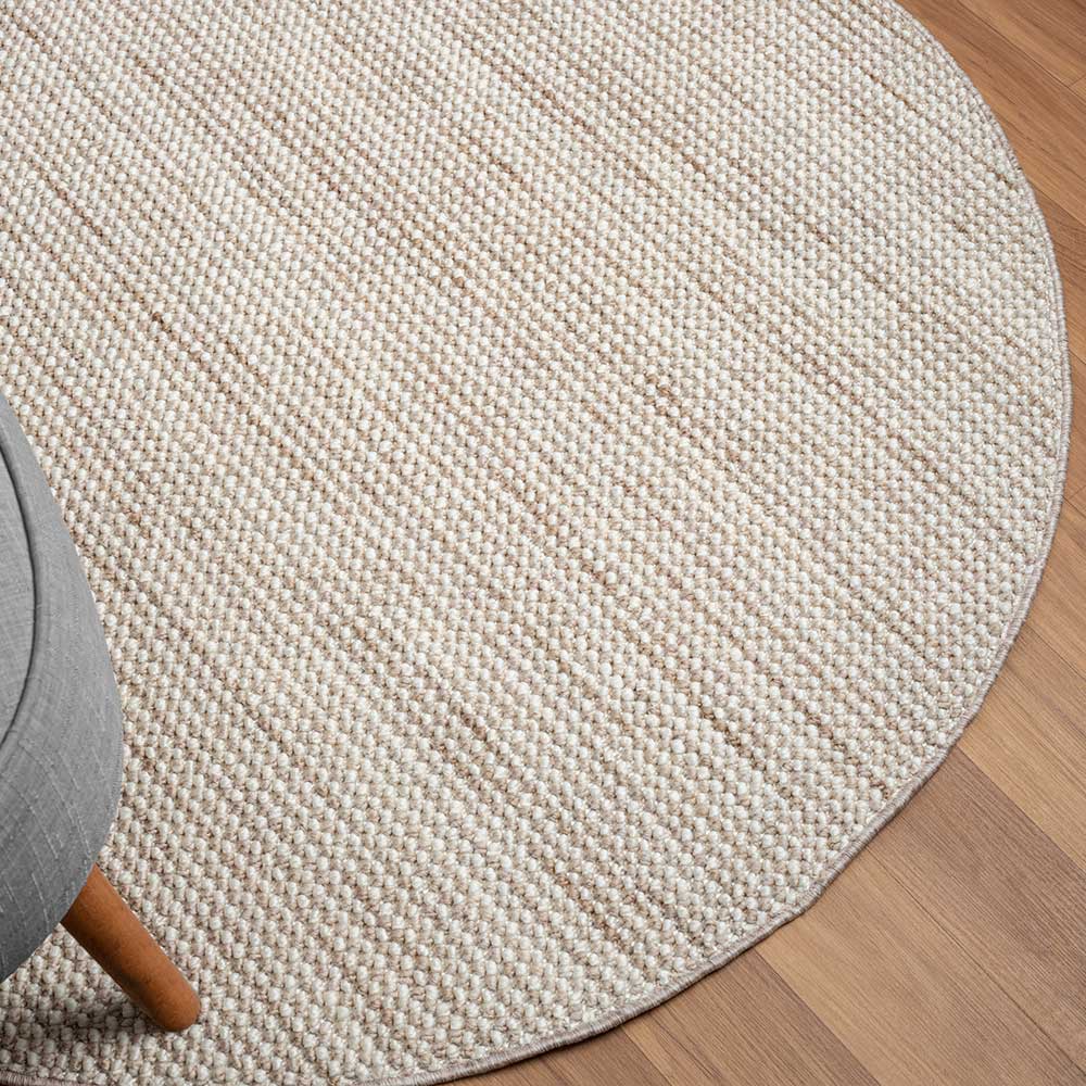 Runder Skandi Design Teppich in Sisal Optik - Lephanta