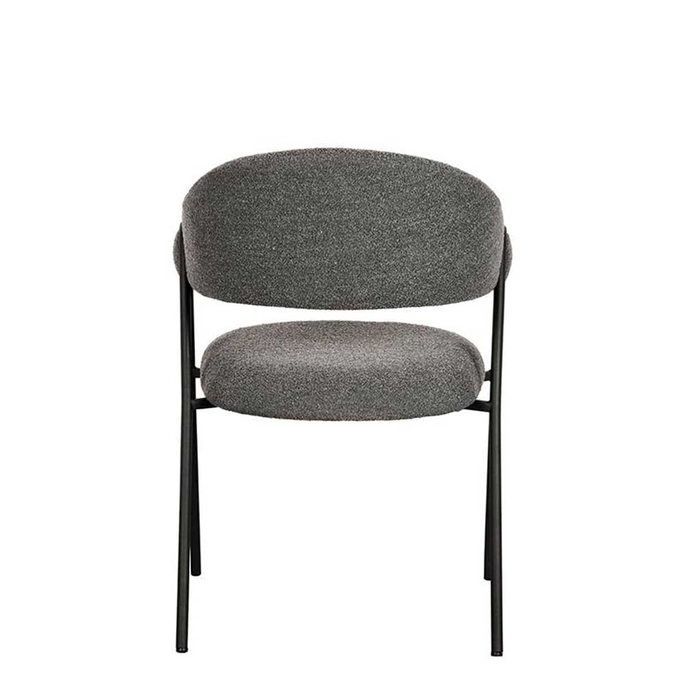 Stühle aus Boucle Stoff in Grau - Dundrum (2er Set)