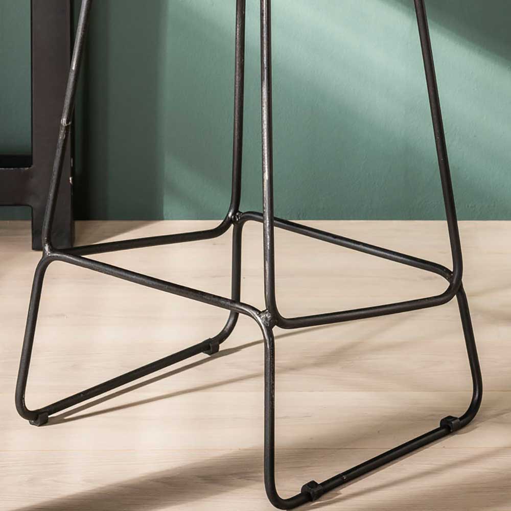Barhocker mt Holzsitz aus Akazie - Cisca (4er Set)