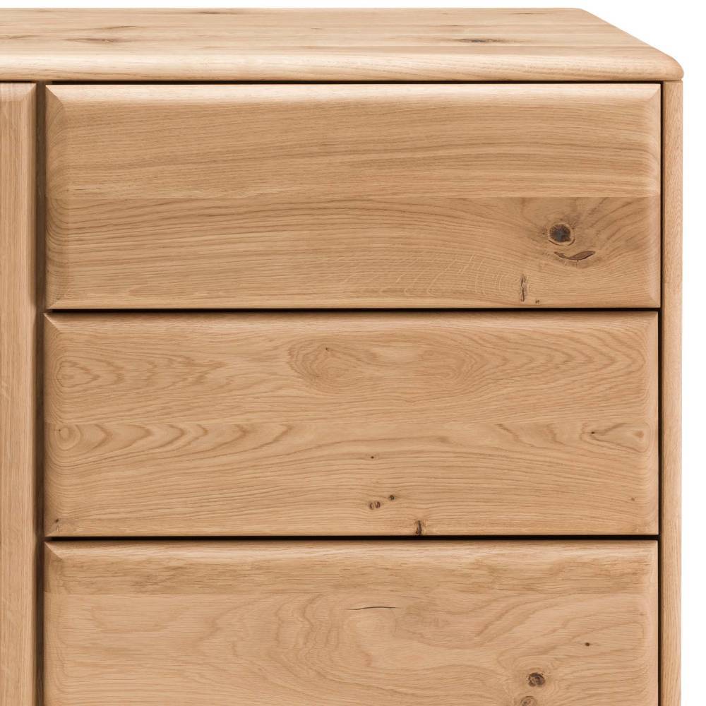 Massivholz-Sideboard aus Wildeiche mit drei Schubladen und einzigartiger Maserung – Aco
