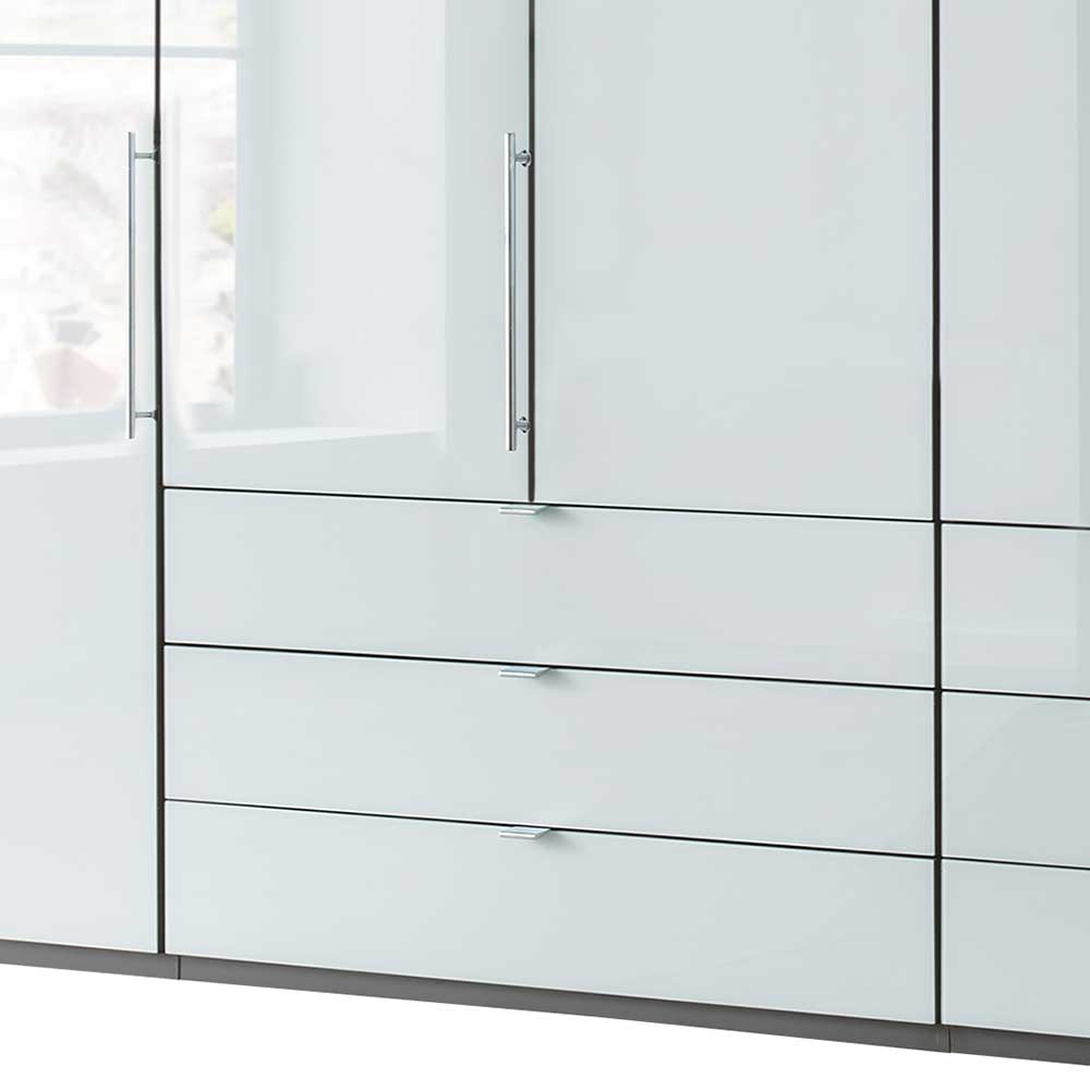 Moderner Kleiderschrank mit Glas Front Weiß - Vilana
