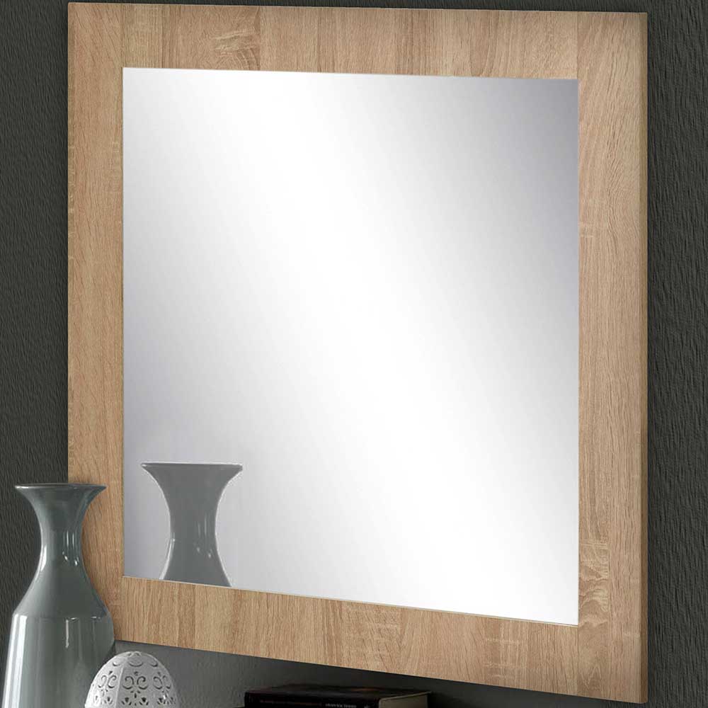 70x70x2 Spiegel in Eiche Nachbildung - Rudmilo