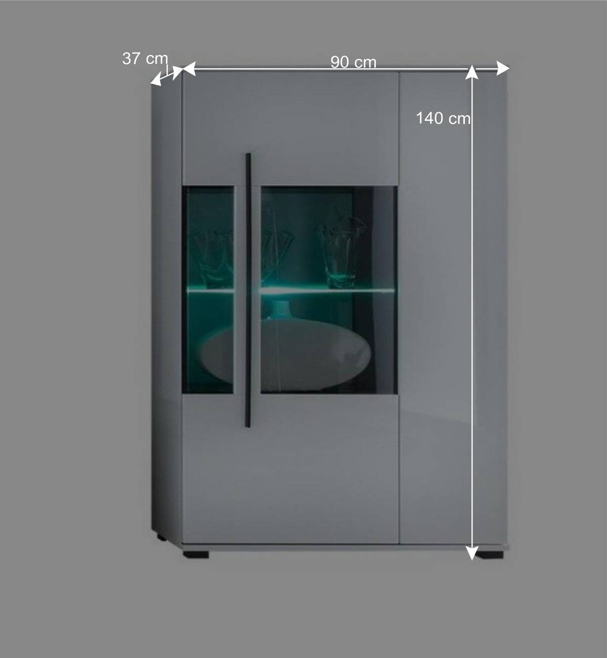 Hochglanz Highboard Jetongos in Weiß Glas