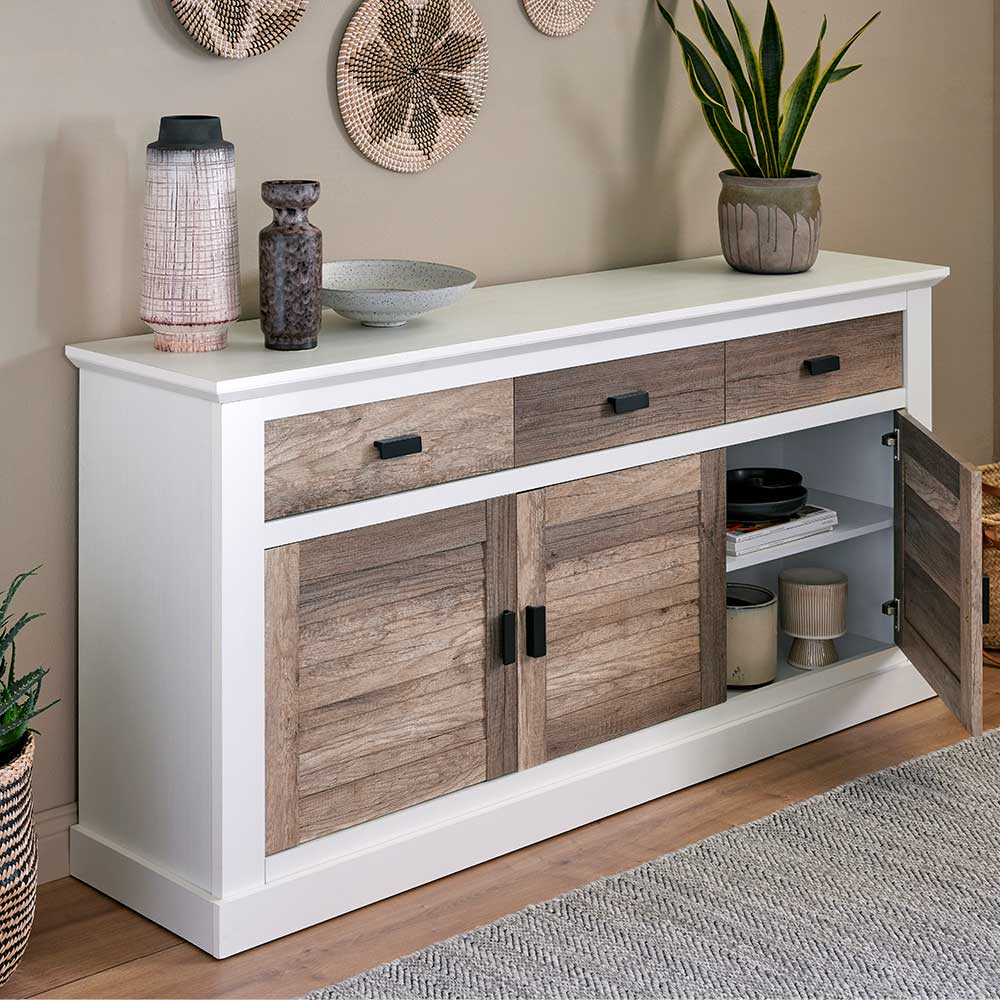 Modern Country Sideboard in Weiß - Gunjo