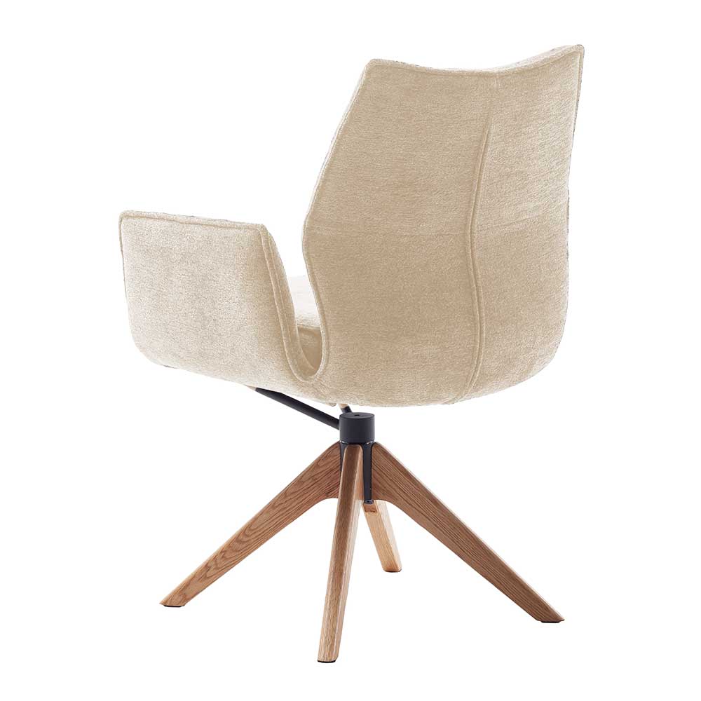 Taschenfederkern-Tischsessel in Creme - Matthis (2er Set)