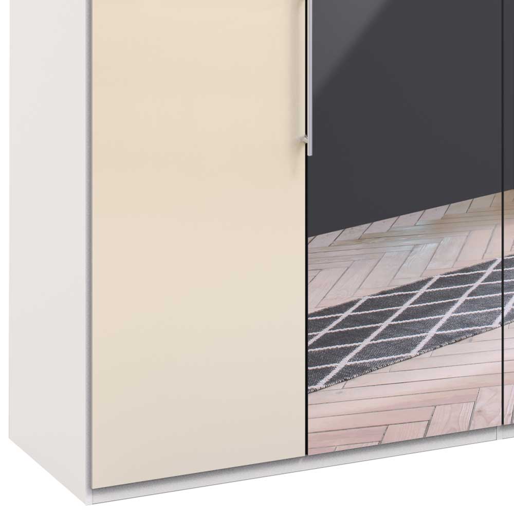 3-türiger Schlafzimmerschrank mit Spiegel & Glas Front - Zidarie