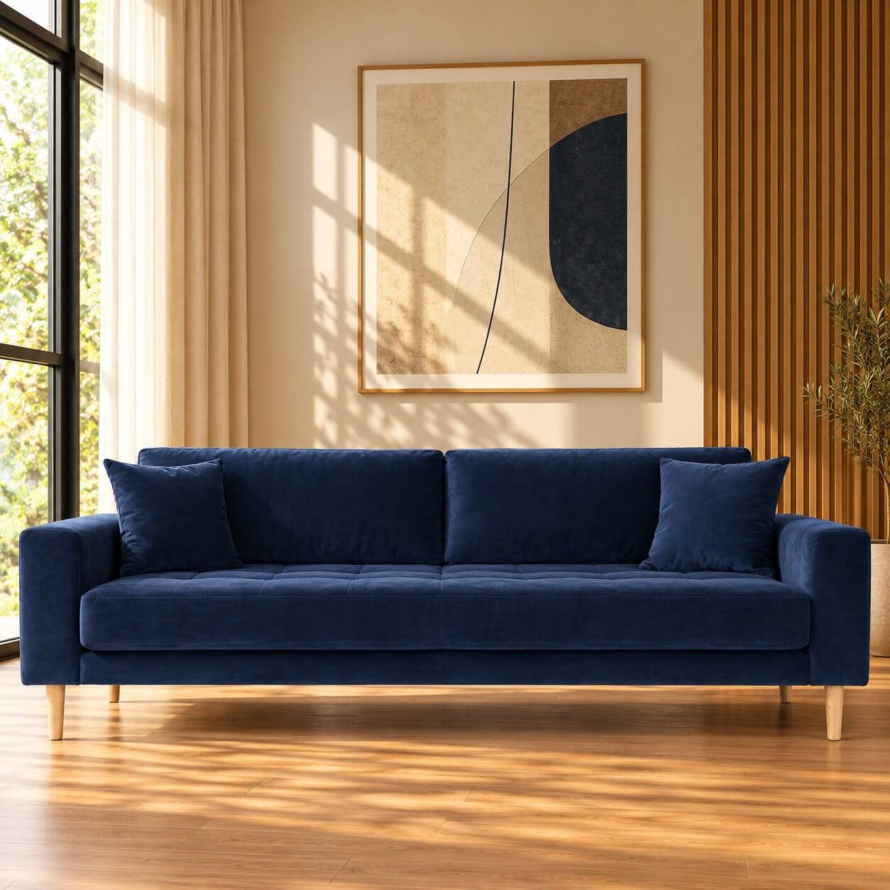 210x78x93 3er Wohnzimmercouch im Skandi Design - Sulcan