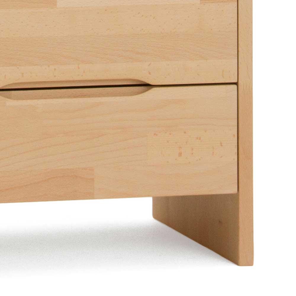Kantige Nachtkommode aus Buche Miller Massivholz lackiert