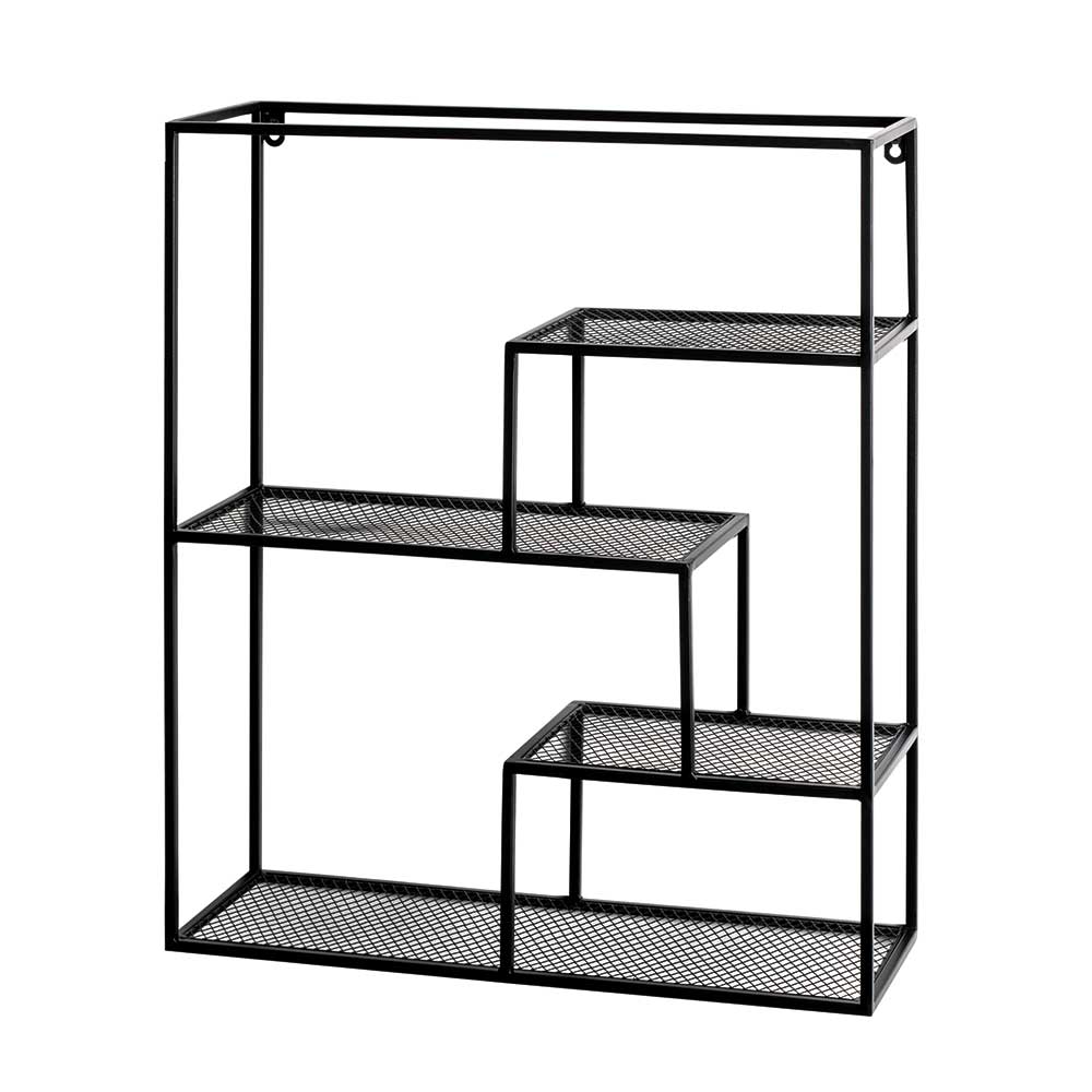 50x60x18 Wandregal aus Metall in Schwarz - Dariano