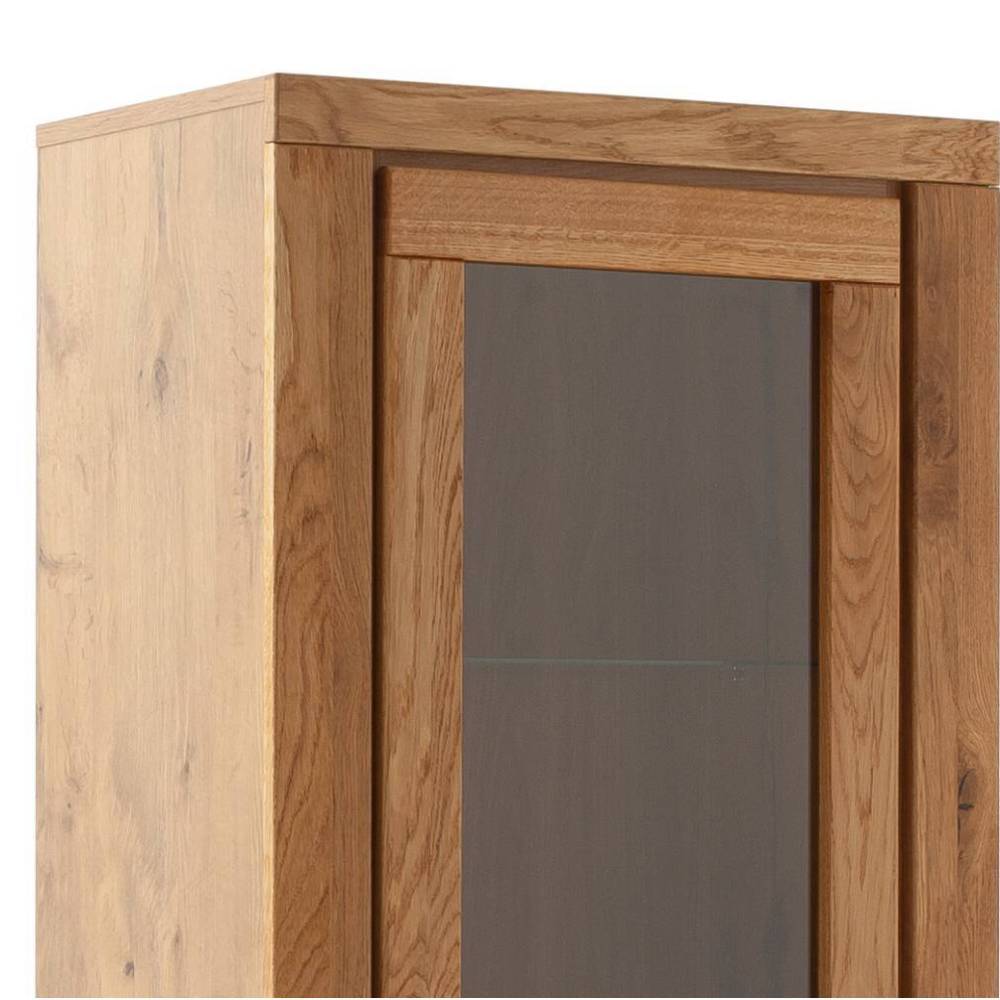Schmale Vitrine in Wildeiche teilmassiv - Scarlett