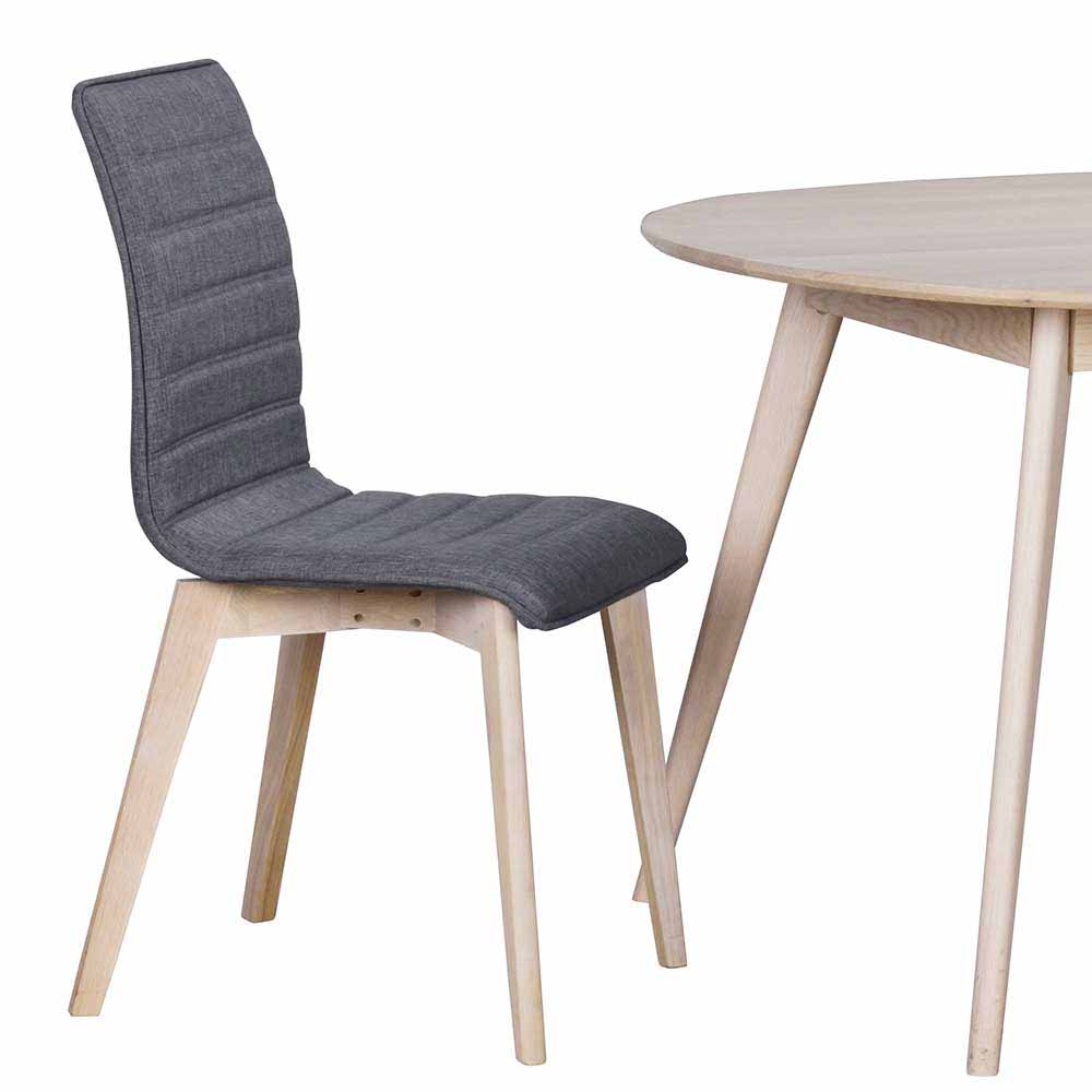 Eleganter Polsterstuhl in Grau - Mali (2er Set)