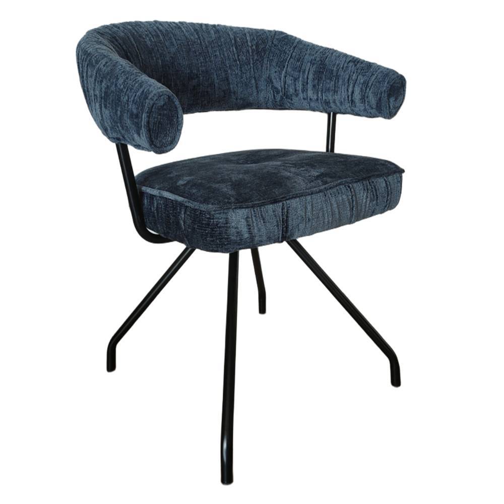 Federkern-Polsterstühle in Blau - Anisa (2er Set)
