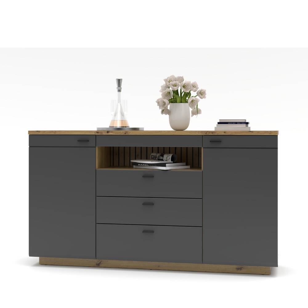 Sideboard in mattem Dunkelgrau - Azar
