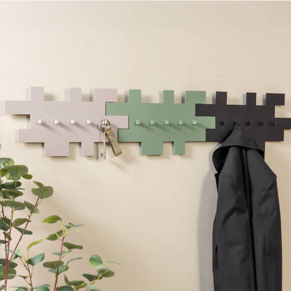 Garderobe aus Stahl in Schwarz - Glitt