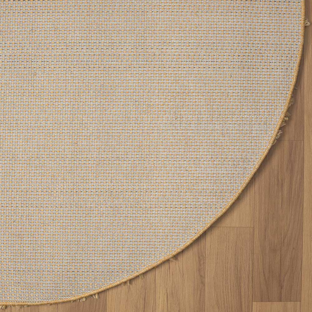 Runder Teppich in Gold Gelb - Lidoria