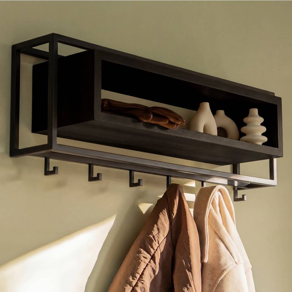 Schwarze Design-Wandgarderobe aus Stahl - Jaliasda