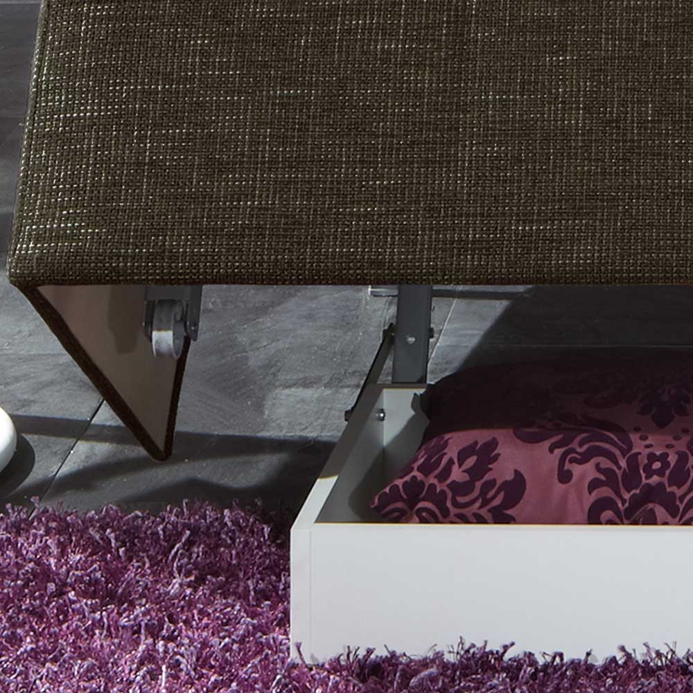 Sofabett in Dunkelbraun Strukturstoff - Merida