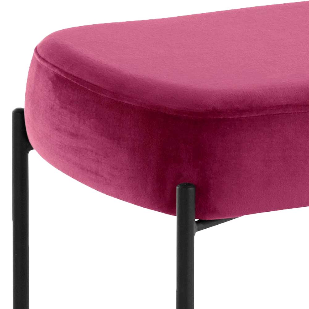 Samtbank in Pink mit Metallgestell - Infernya