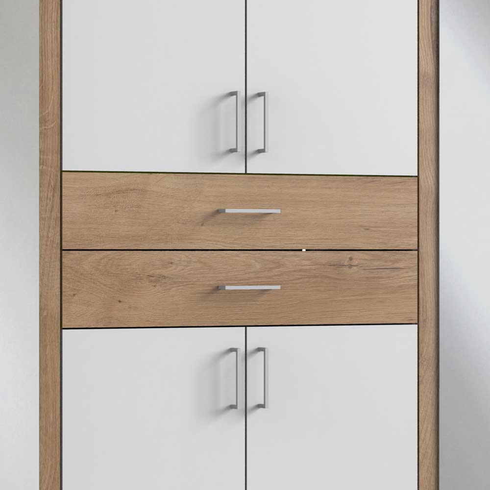 270 cm Schlafzimmer Drehtürenschrank in Weiß - Rienas