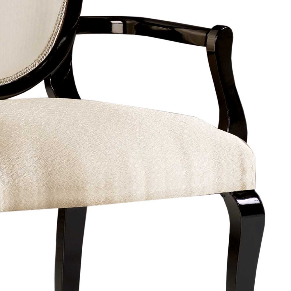 Armlehnen-Medaillonstuhl in Beige - Galadira