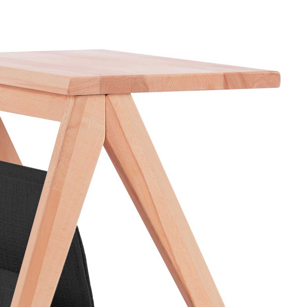 Robuste Tischplatte aus Kernbuche Massivholz und stabiles Holzgestell des eleganten Beistelltisches – Lazadro