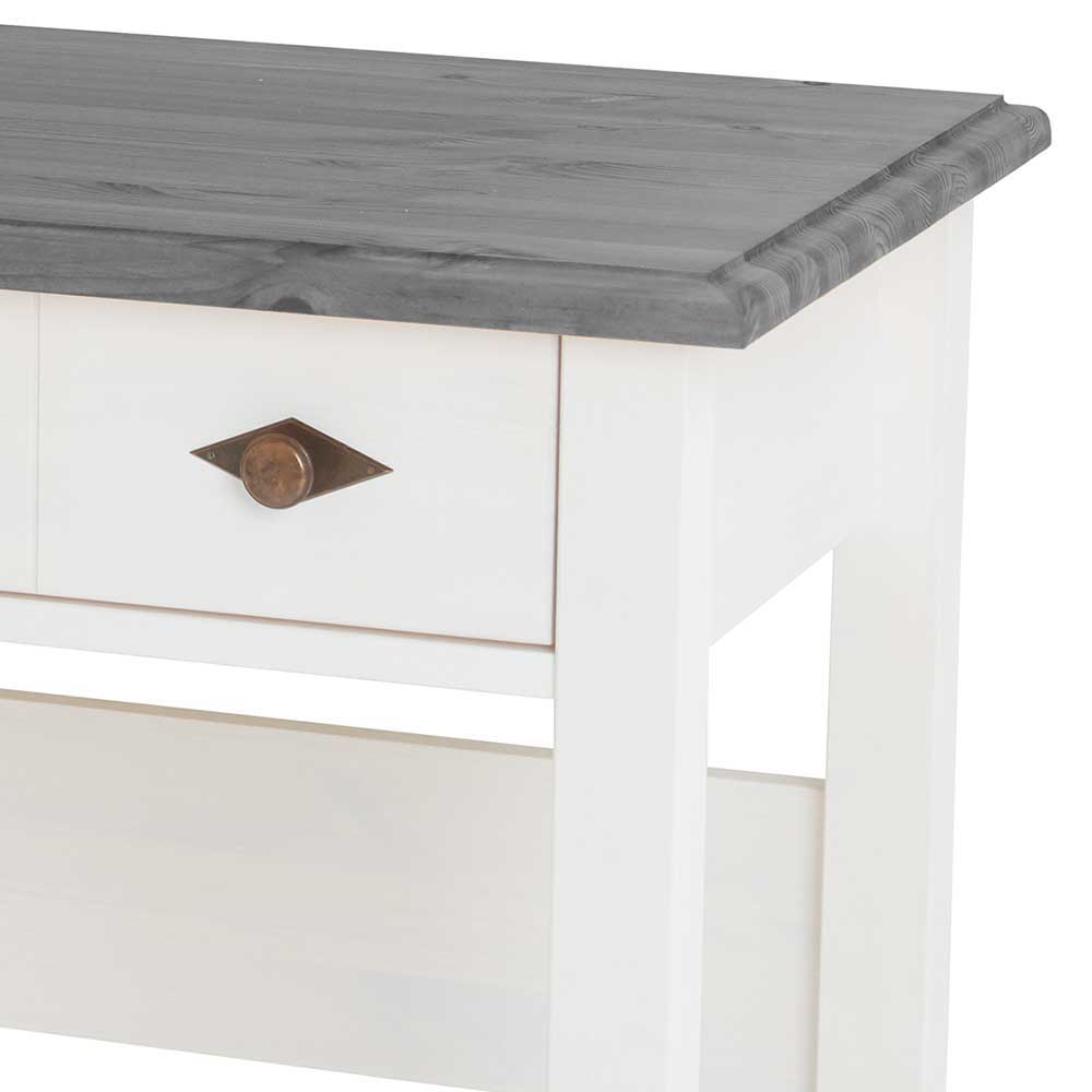 Modern Country Frisiertisch Set zweifarbig - Mirandesca (dreiteilig)