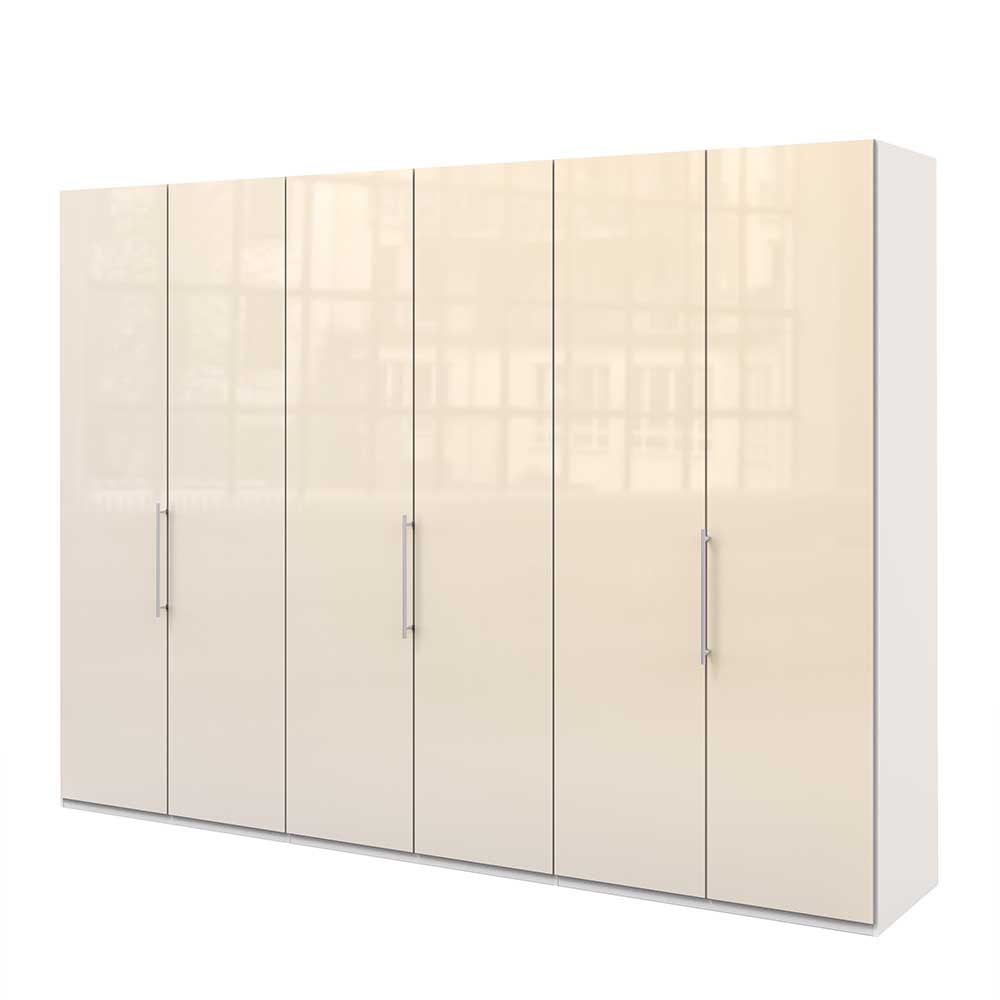 3-türiger Falttüren Kleiderschrank in Creme - Zidarie