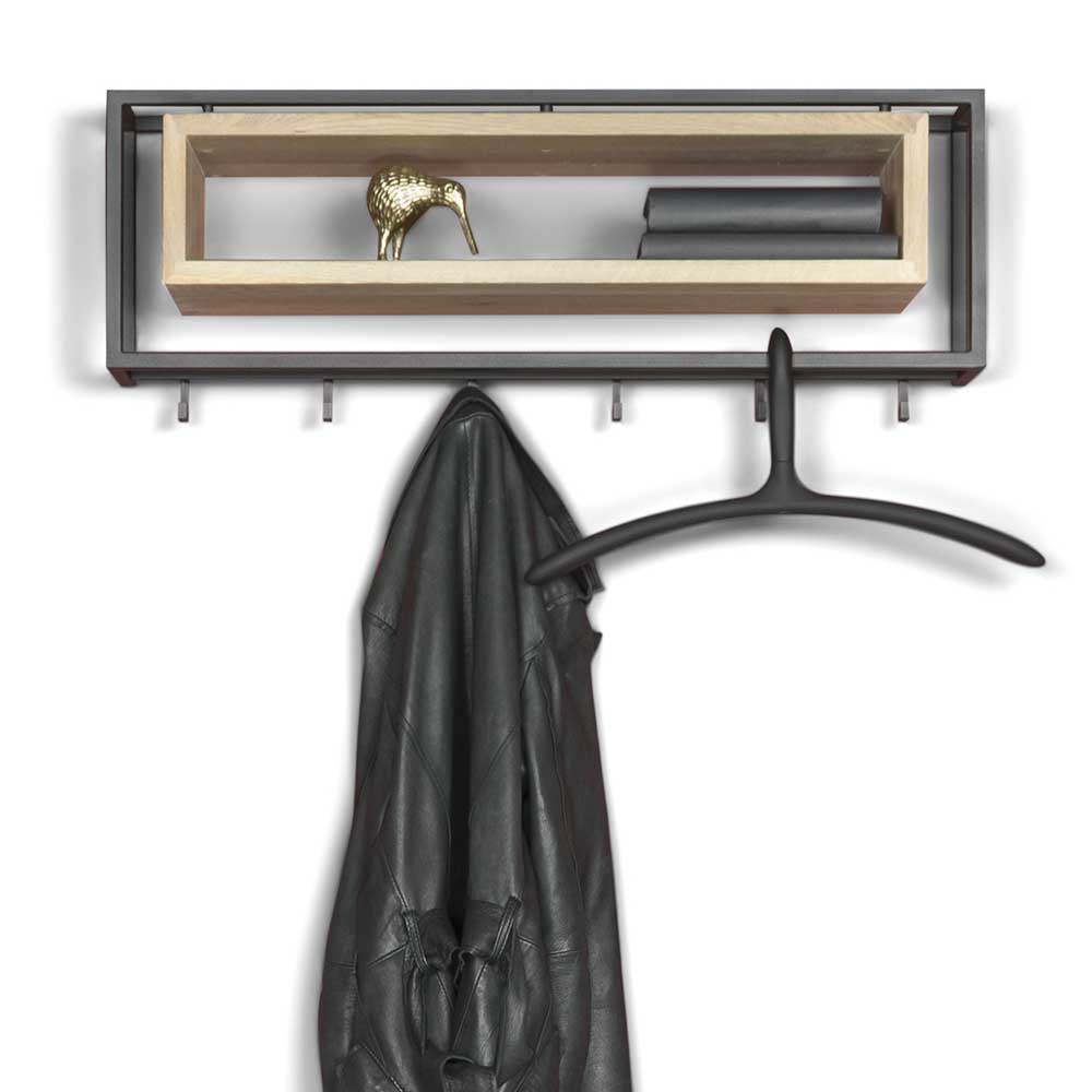 Design Hängegarderobe mit 6 Haken & Fach - Acke